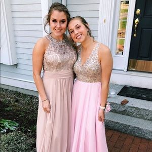 Champagne prom Dress (left)